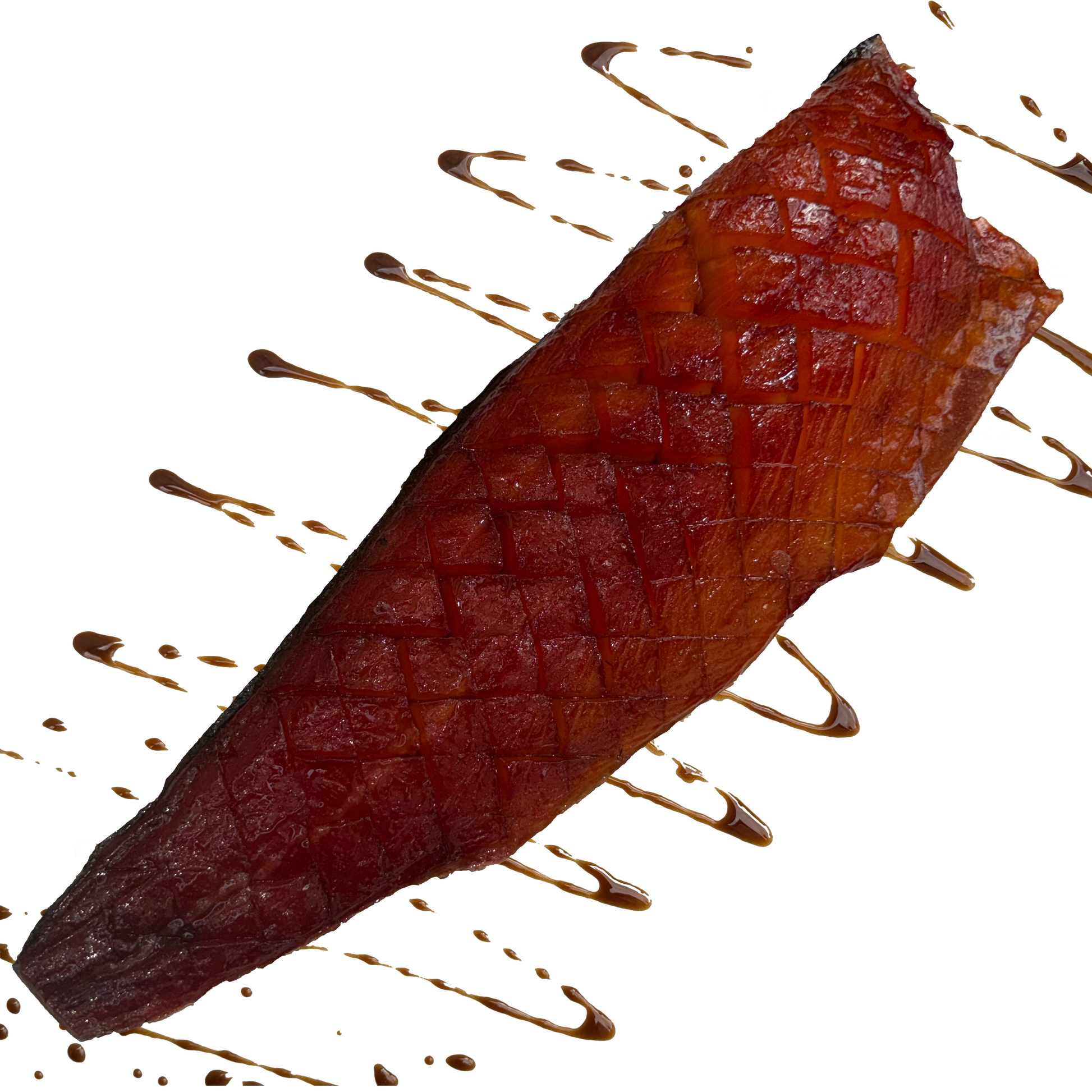 candied cold smoked atlantic salmon fillet on a transparent background