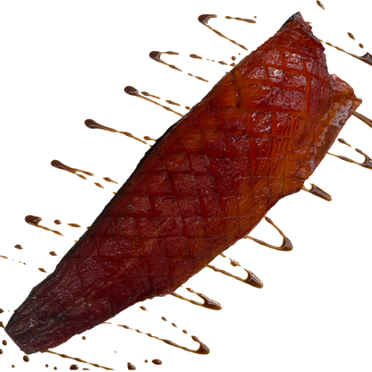 candied cold smoked atlantic salmon fillet on a transparent background
