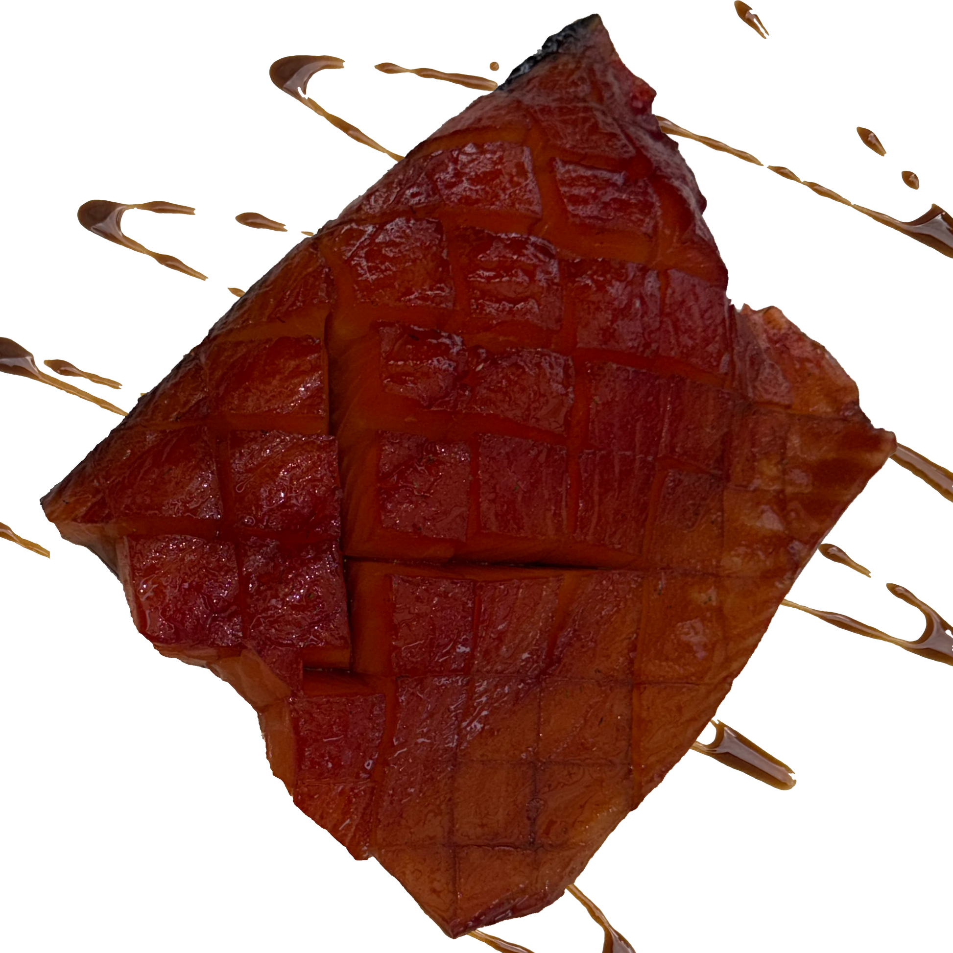 candied cold smoked atlantic salmon chunk on a transparent background