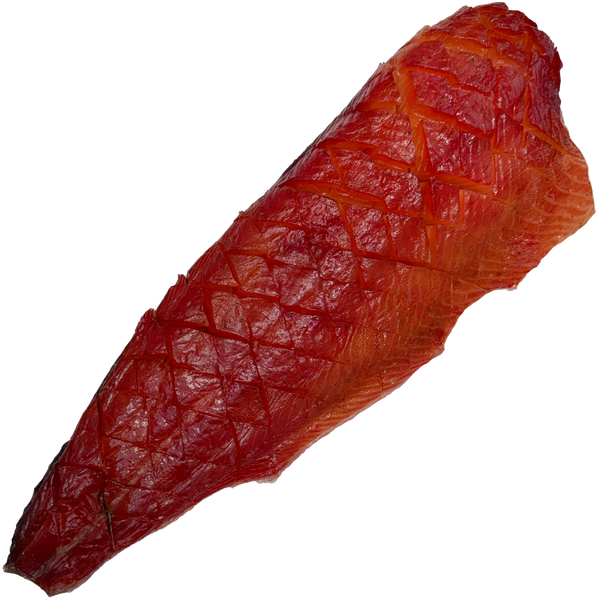 cold smoked atlantic salmon fillet on a transparent background