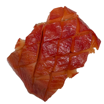 cold smoked atlantic salmon portion on a transparent background